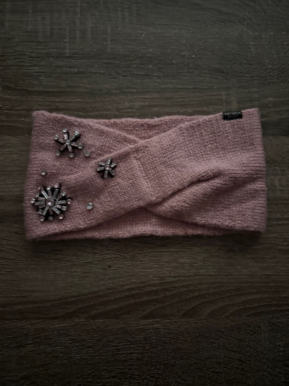 Victoria's Secret Mauve Crystal-Embellished Knit Headband